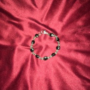 Silver and Black Bracelet